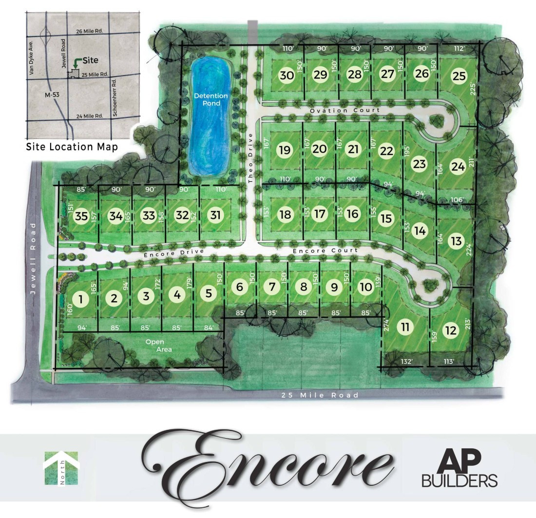Custom Home Builders in West Bloomfield, MI | AP Builders - EncoreSitePlan-APBuilders-min_(1)